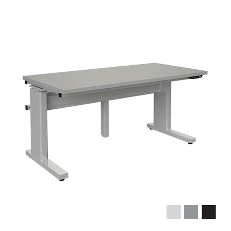 Bostontec Electric Height Adjustable Workbench, 30"d X 60"w, 500 lb cap, Laminate Surface, Leveler Feet, GRY PB3060-FA30G-3M3060 - G
